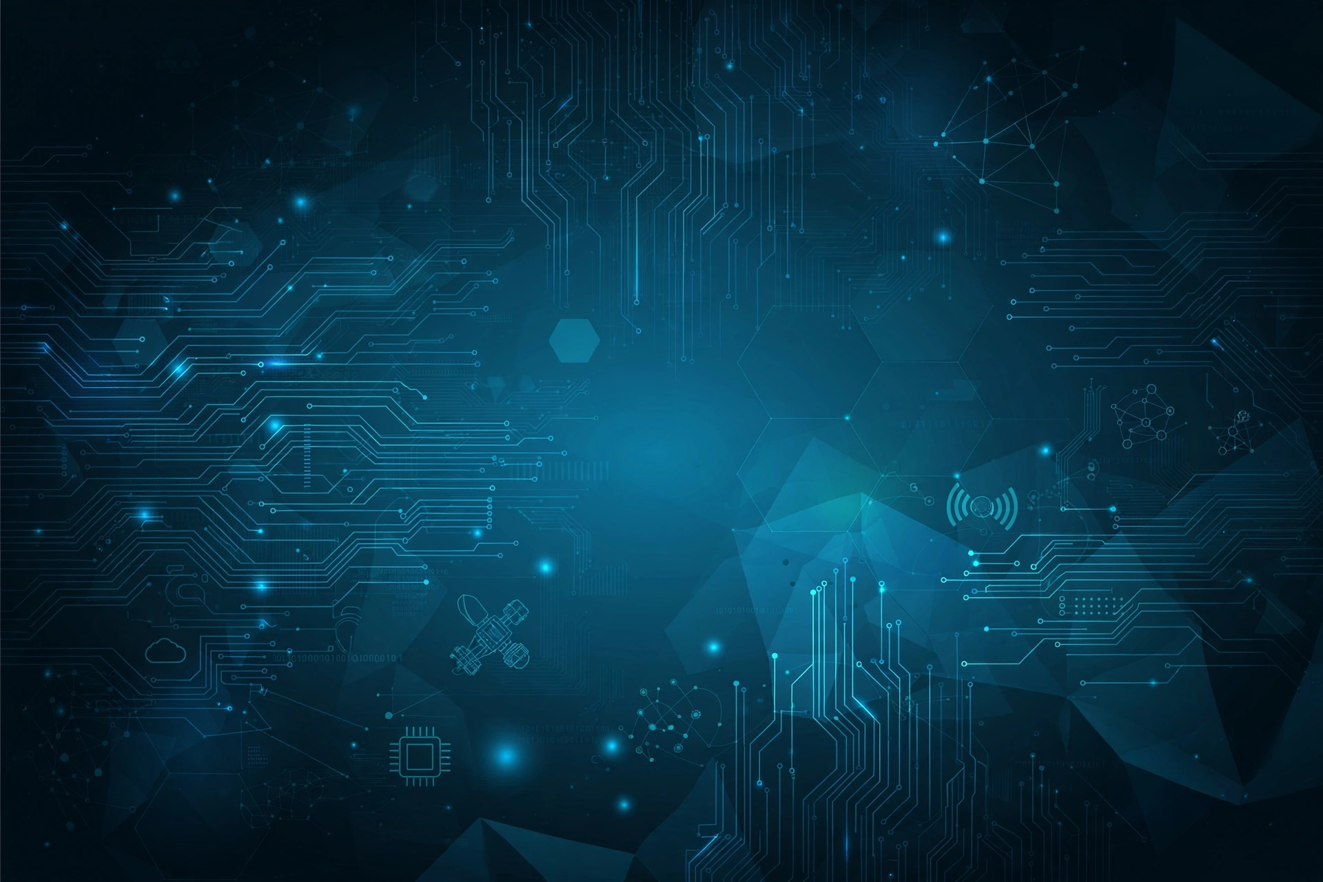 Fondo tecnológico con circuitos digitales y conexiones luminosas